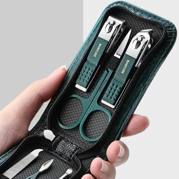 Manicure Set for Men and Women Portable Nail Clipper Scissors 6Pcs Pedicure Kits Green Nail Clipper Set Manicure & Pedicure Tool