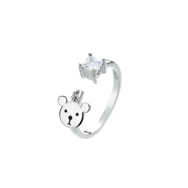 Xingyunday Cute Hollow Cat Paw Claw Zircon Rings For Women Wedding Jewelry Vintage Fashion Animal Footprint Engagement Ring