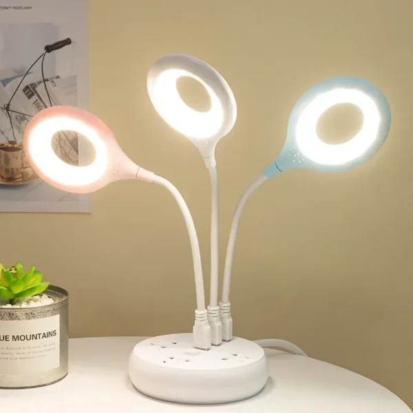 Home Bedroom USB Direct Plug Portable Lamp Dormitory Bedside Lamp Eye Protection Student Study Reading Available Night Light