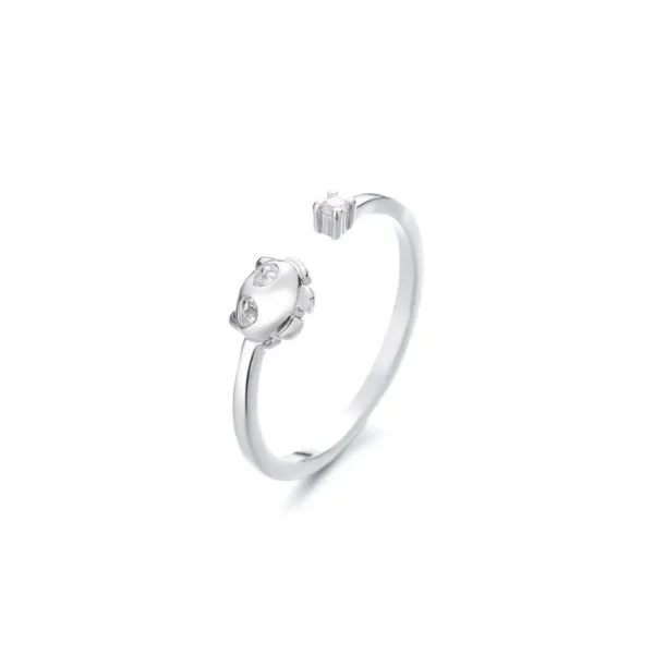 Xingyunday Cute Hollow Cat Paw Claw Zircon Rings For Women Wedding Jewelry Vintage Fashion Animal Footprint Engagement Ring