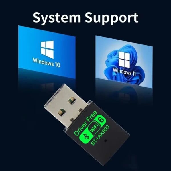 Wifi 6 mini usb dongle placa de rede bt 5.4 receptor dongle ax900 para win 10/11 pc banda dupla 2.4g/5ghz