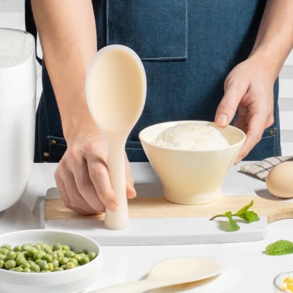 Colher de arroz de silicone de qualidade alimentar, colher de cozinha antiaderente, pá anti-escaldante, espátula para utensílios de cozinha, 1 peça