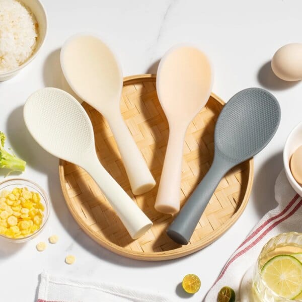 Colher de arroz de silicone de qualidade alimentar, colher de cozinha antiaderente, pá anti-escaldante, espátula para utensílios de cozinha, 1 peça