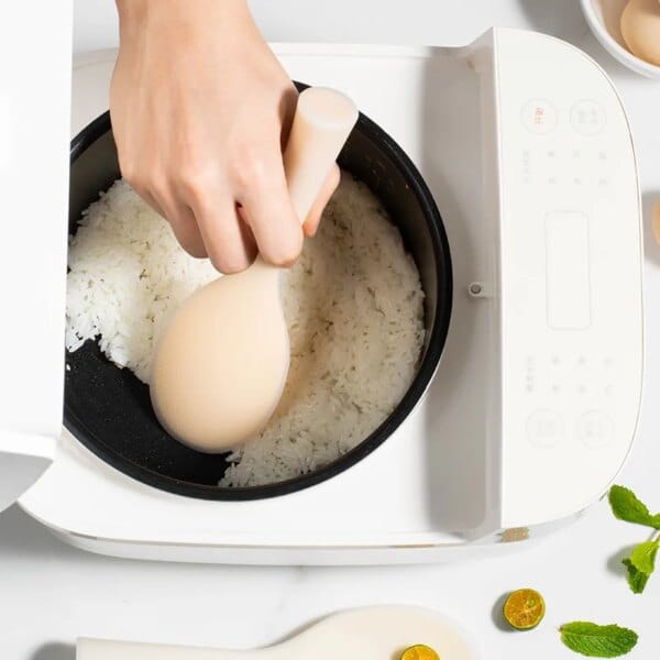 Colher de arroz de silicone de qualidade alimentar, colher de cozinha antiaderente, pá anti-escaldante, espátula para utensílios de cozinha, 1 peça