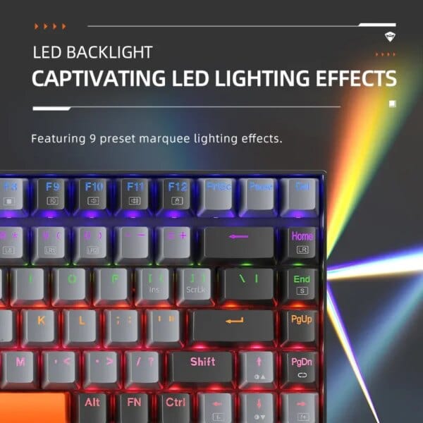 Machenike K500A-B84 Teclado Mecânico 75% TKL Hot-Swappable Wired Gaming Keyboard 6-Color Backlit 84 Teclas Para PC Gamers Laptop