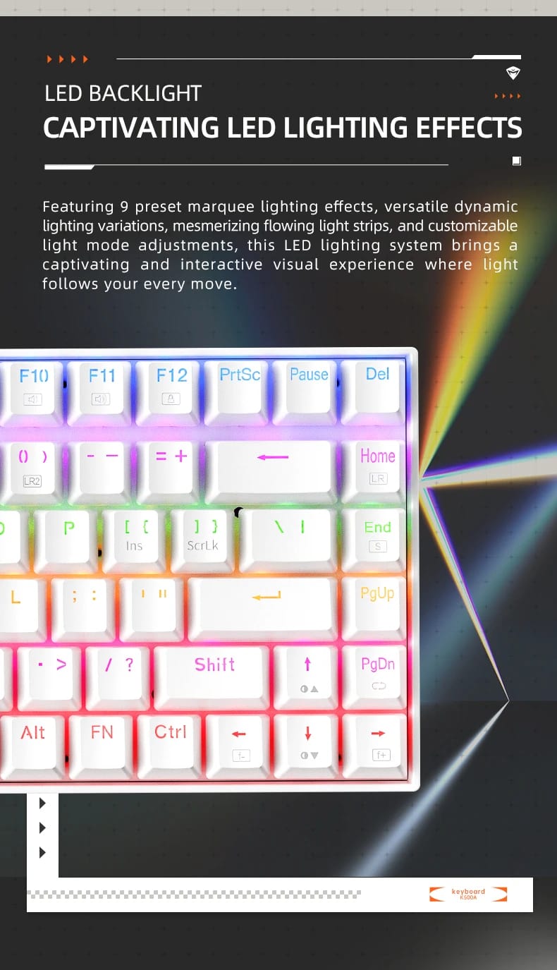 Machenike K500A-B84 Teclado Mecânico 75% TKL Hot-Swappable Wired Gaming Keyboard 6-Color Backlit 84 Teclas Para PC Gamers Laptop Machenike K500A-B84 Teclado Mecânico 75% TKL Hot-Swappable Wired Gaming Keyboard 6-Color Backlit 84 Teclas Para PC Gamers Laptop
