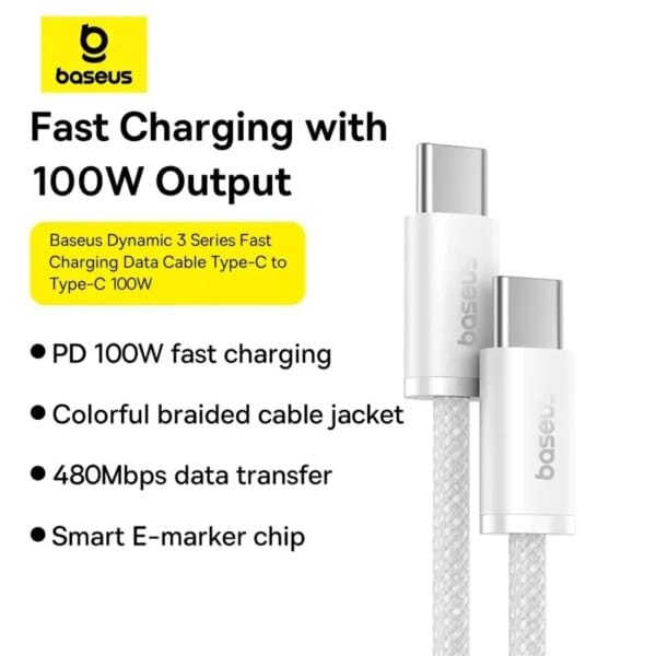 Baseus 100w tipo c para cabo usb c para iphone 16 15 cabo de carregamento rápido para macbook ipad samsung xiaomi fio usb c rápido